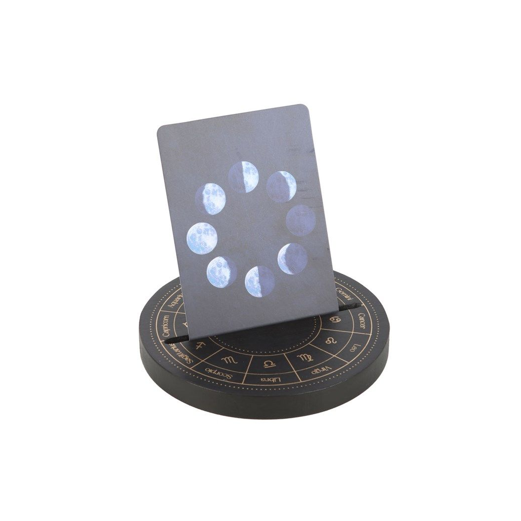 Black Astrology Wheel Tarot Card Stand N/A