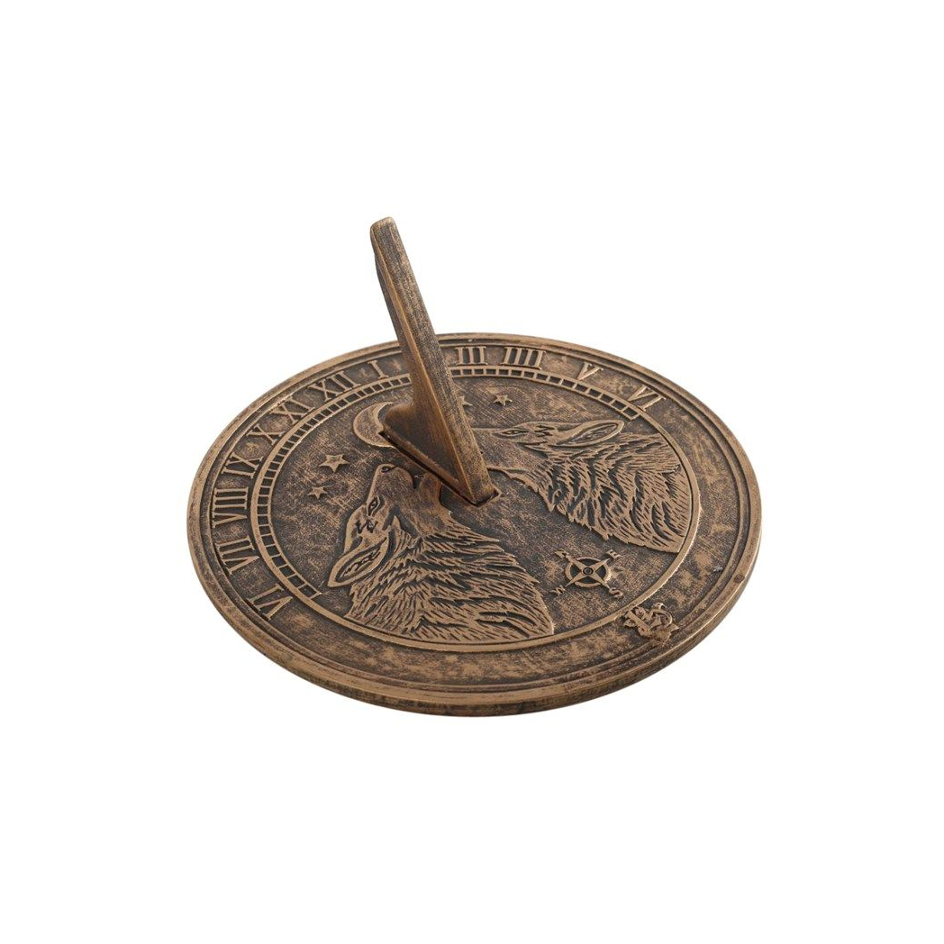 Howling Wolves Terracotta Sundial by Lisa Parker N/A