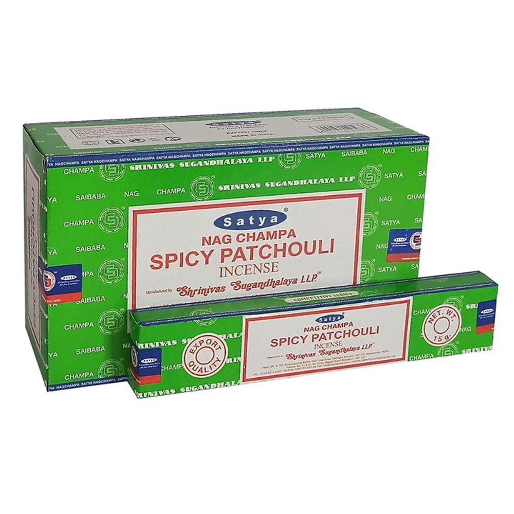 Set of 12 Packets of Spicy Patchouli Incense Sticks by Satya N/A