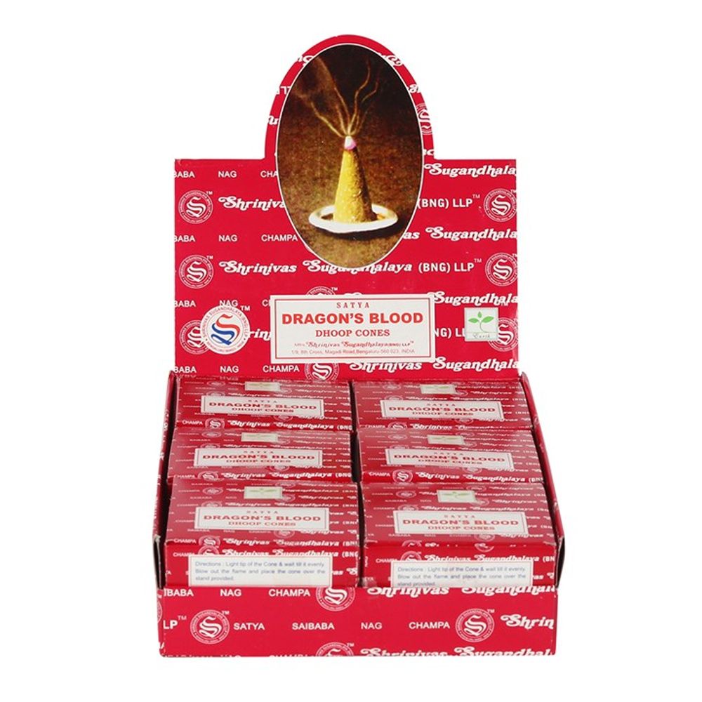 Set of 12 Packets of Dragon's Blood Dhoop Cones by Satya N/A