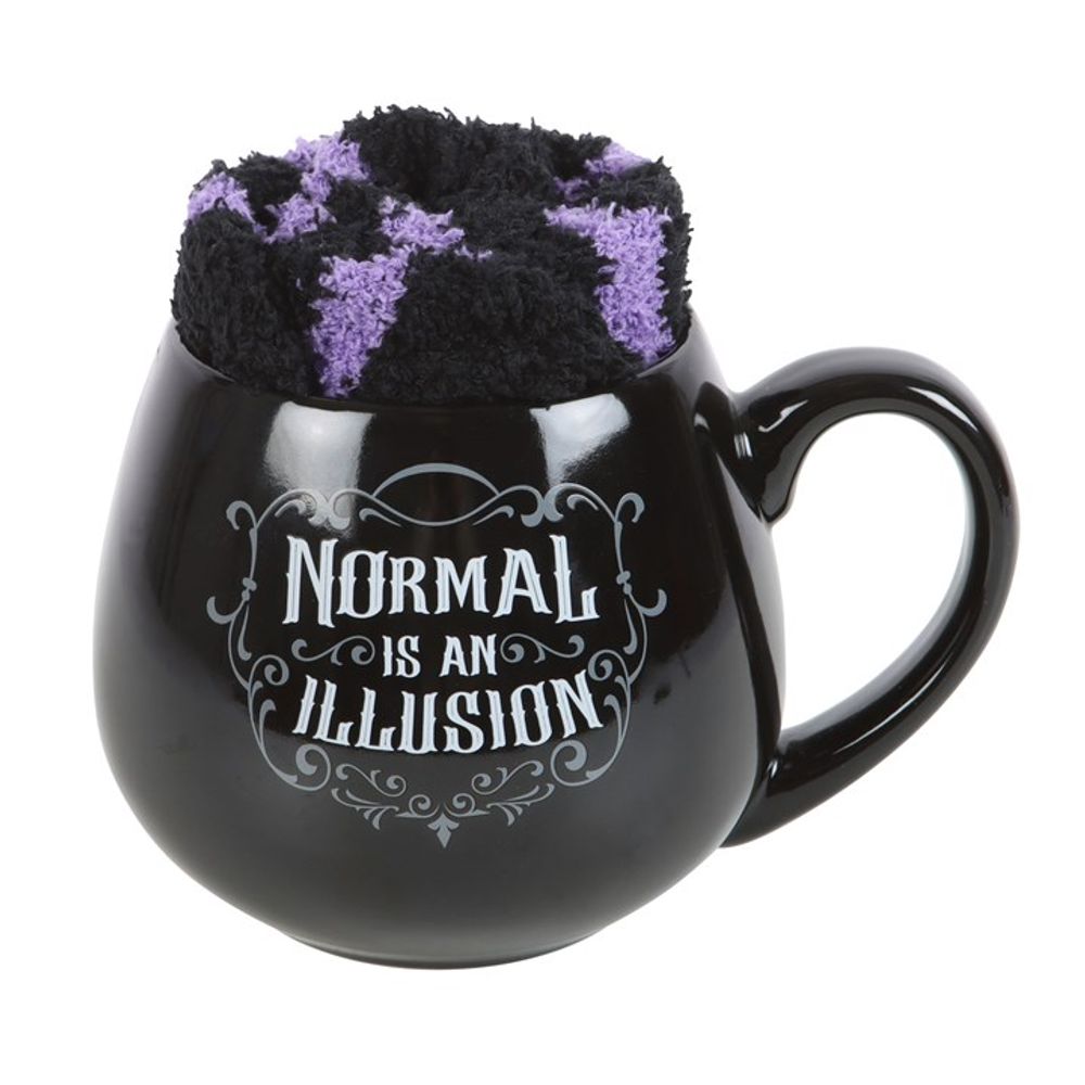 Normal is an Illusion Gothic Mug and Socks Set N/A