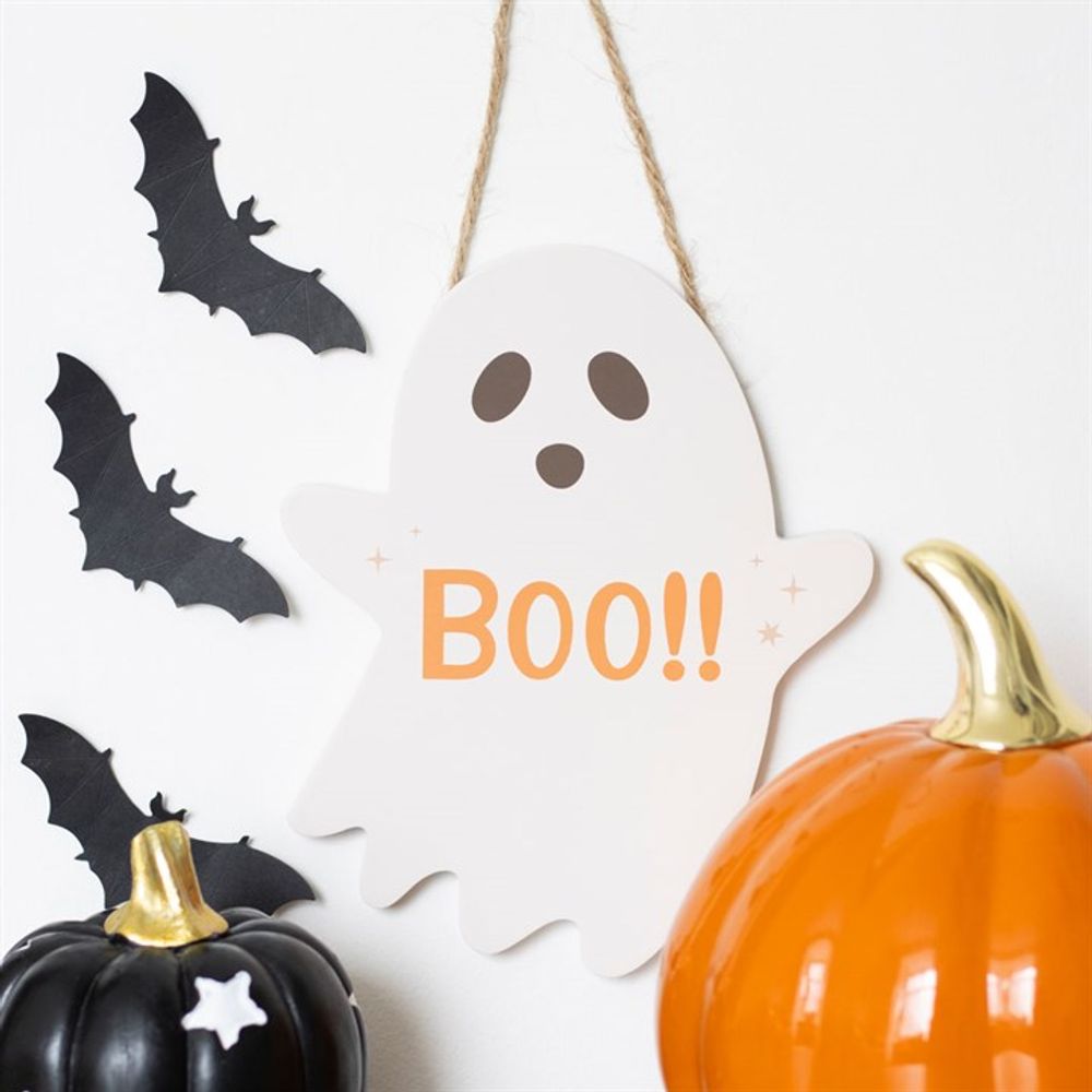 20cm Ghost Shaped Hanging Sign N/A