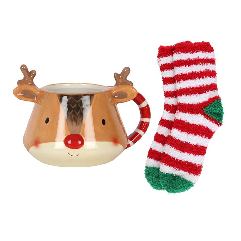 Reindeer Mug and Socks Set N/A