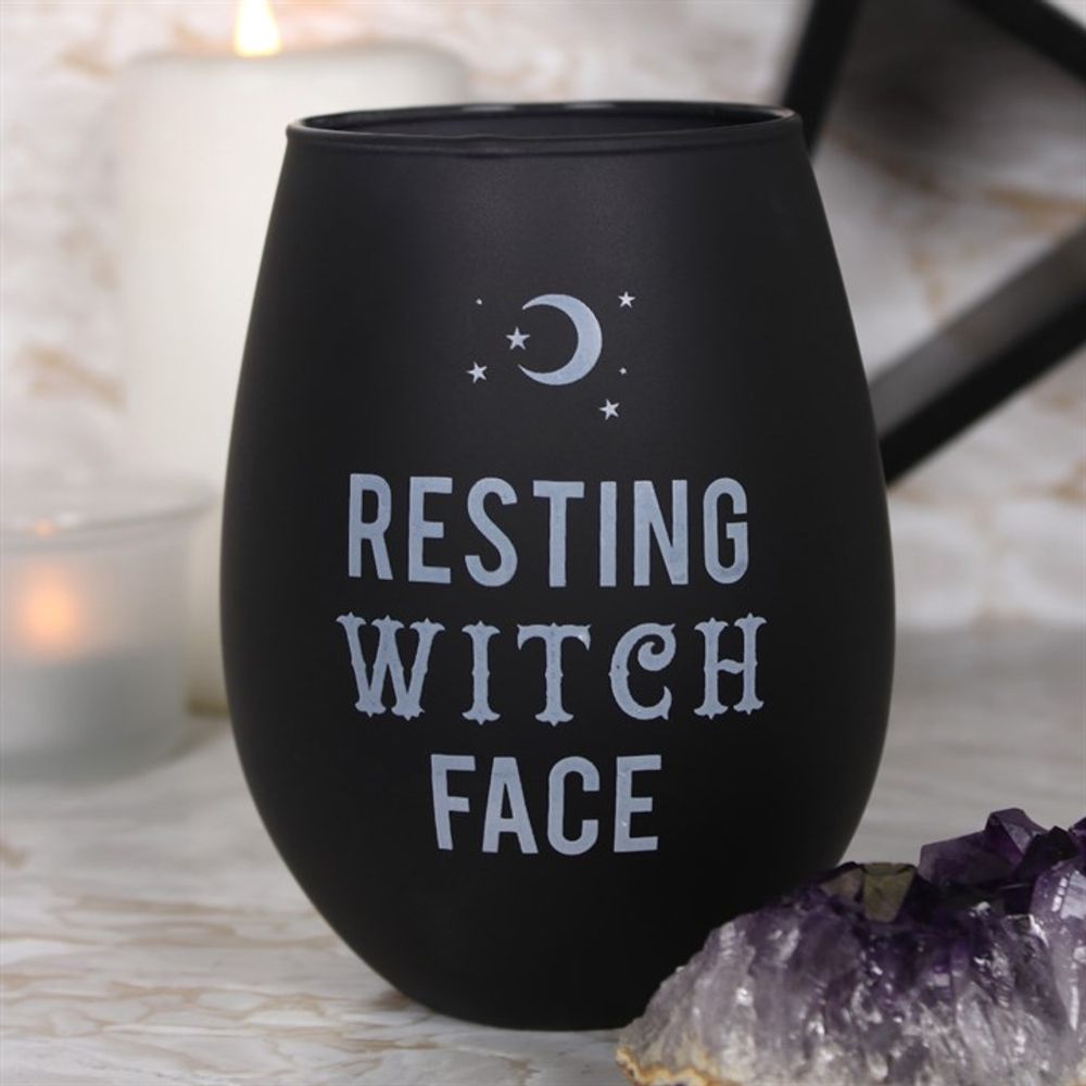 Resting Witch Face Stemless Wine Glass N/A