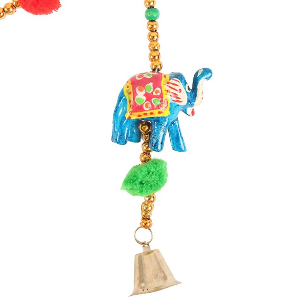 Hanging Elephant Garland with Beads and Bells N/A