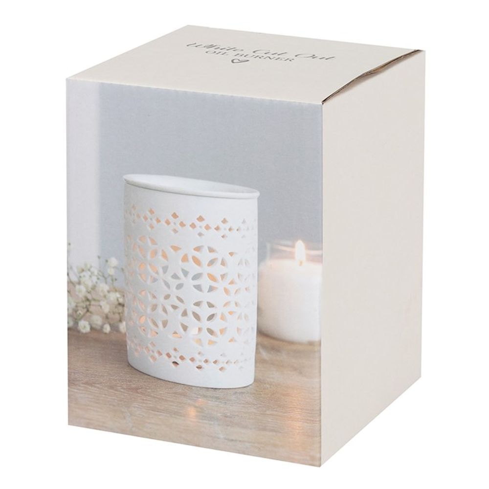 White Matte Cut Out Oil Burner N/A