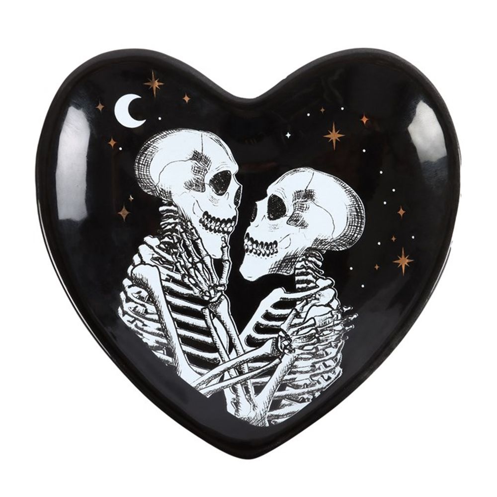 Skeleton Couple Heart Trinket Dish N/A