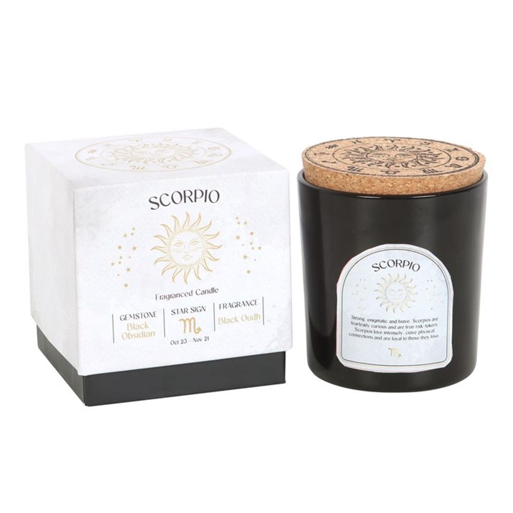 Scorpio Black Oudh Gemstone Zodiac Candle N/A