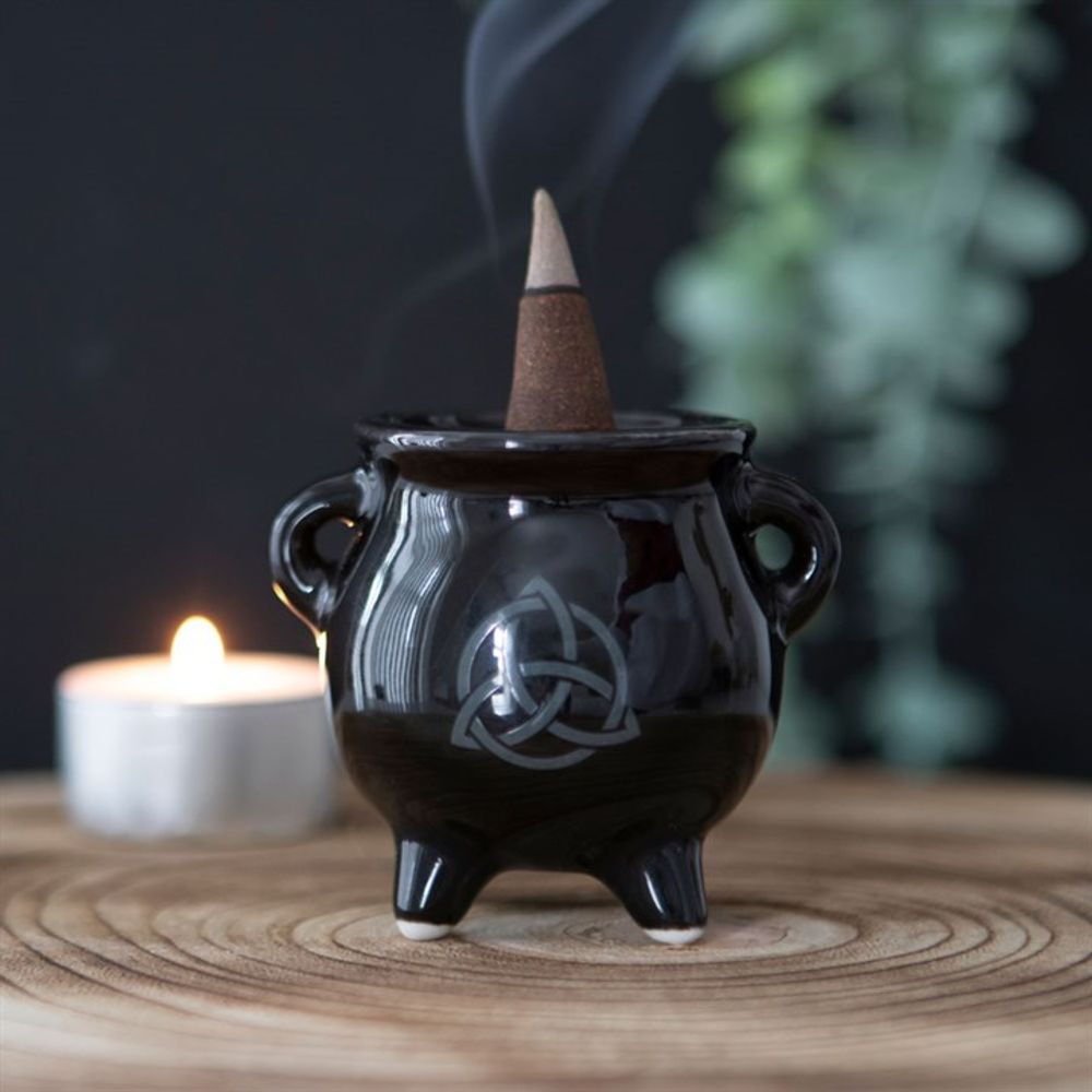 Triquetra Cauldron Ceramic Incense Holder N/A