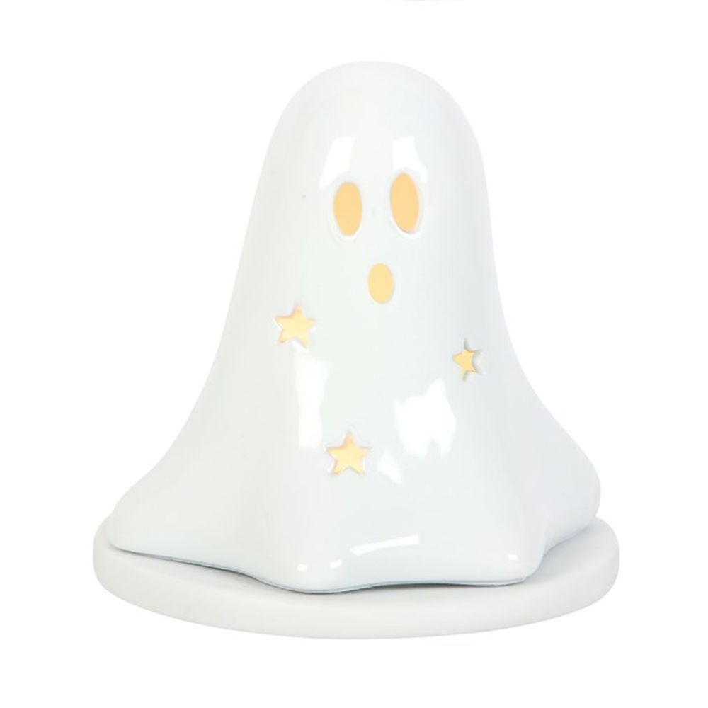 Ceramic Ghost Tealight and Incense Cone Holder N/A