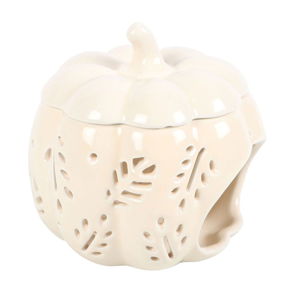 Off White Autumn Leaves Pumpkin Oil Burner N/A