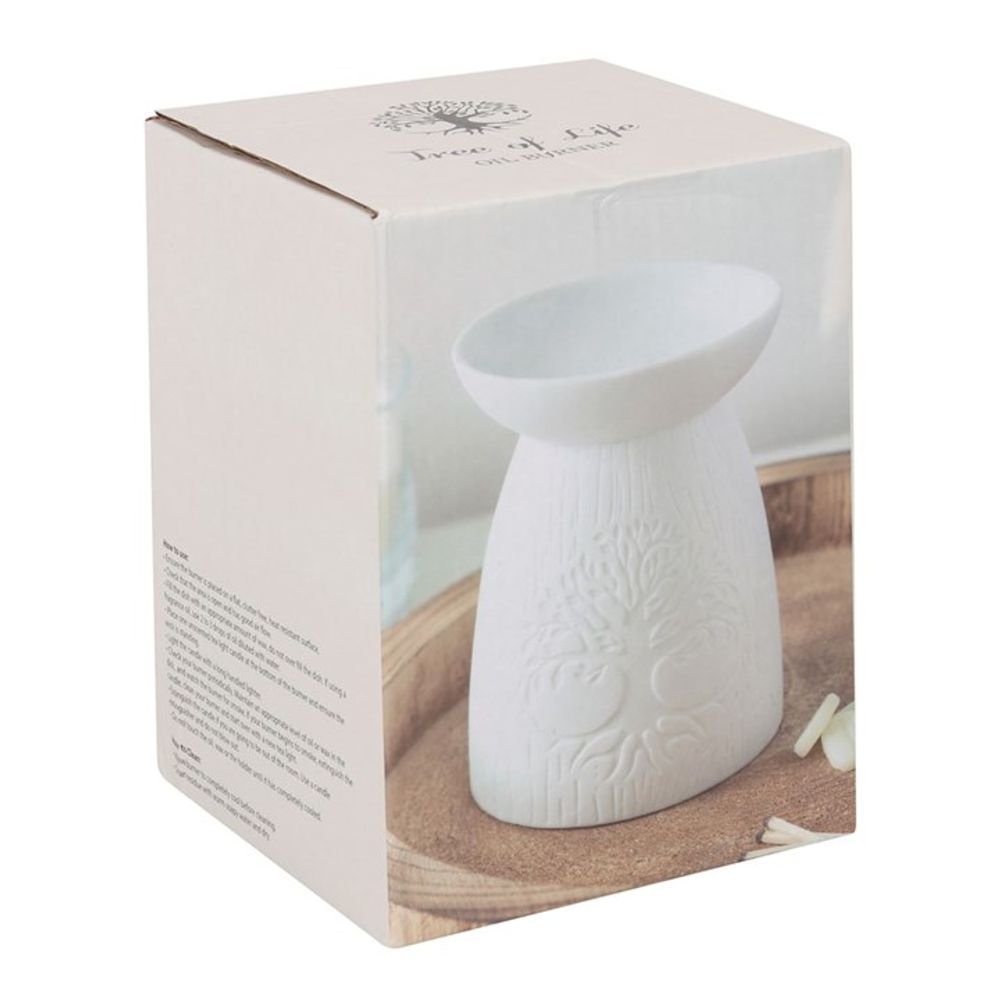 White Ceramic Tree of Life Oil Burner N/A