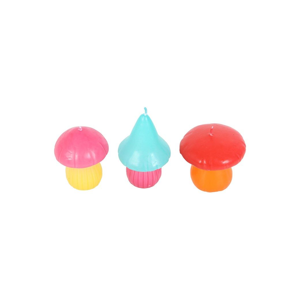 Set of 3 Mushroom Shaped Candles N/A