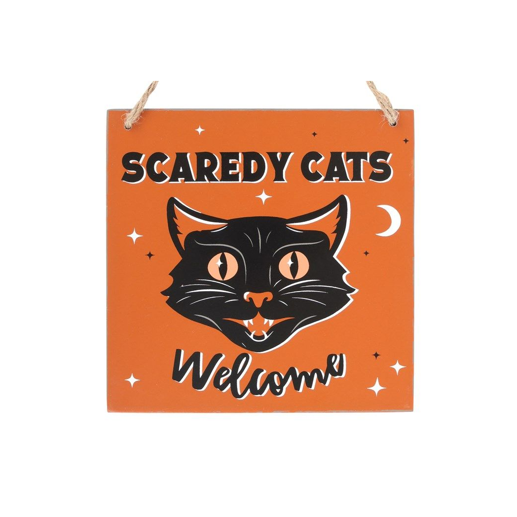 Scaredy Cats Welcome Hanging Sign N/A