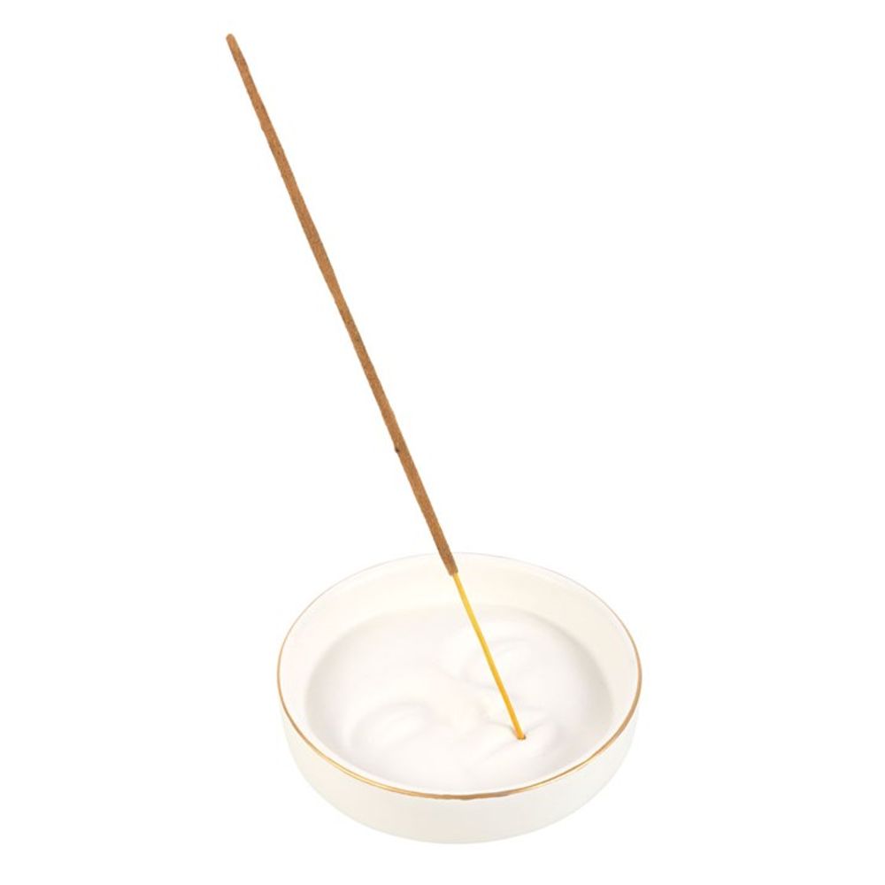 White Moon Face Incense Stick Holder N/A