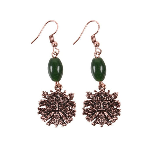 Green Man Earrings N/A