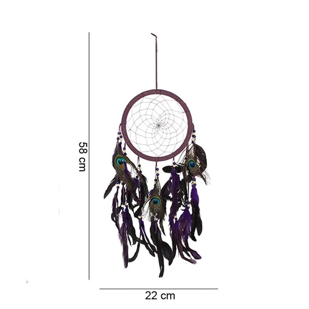 Purple Peacock Feather Dreamcatcher N/A