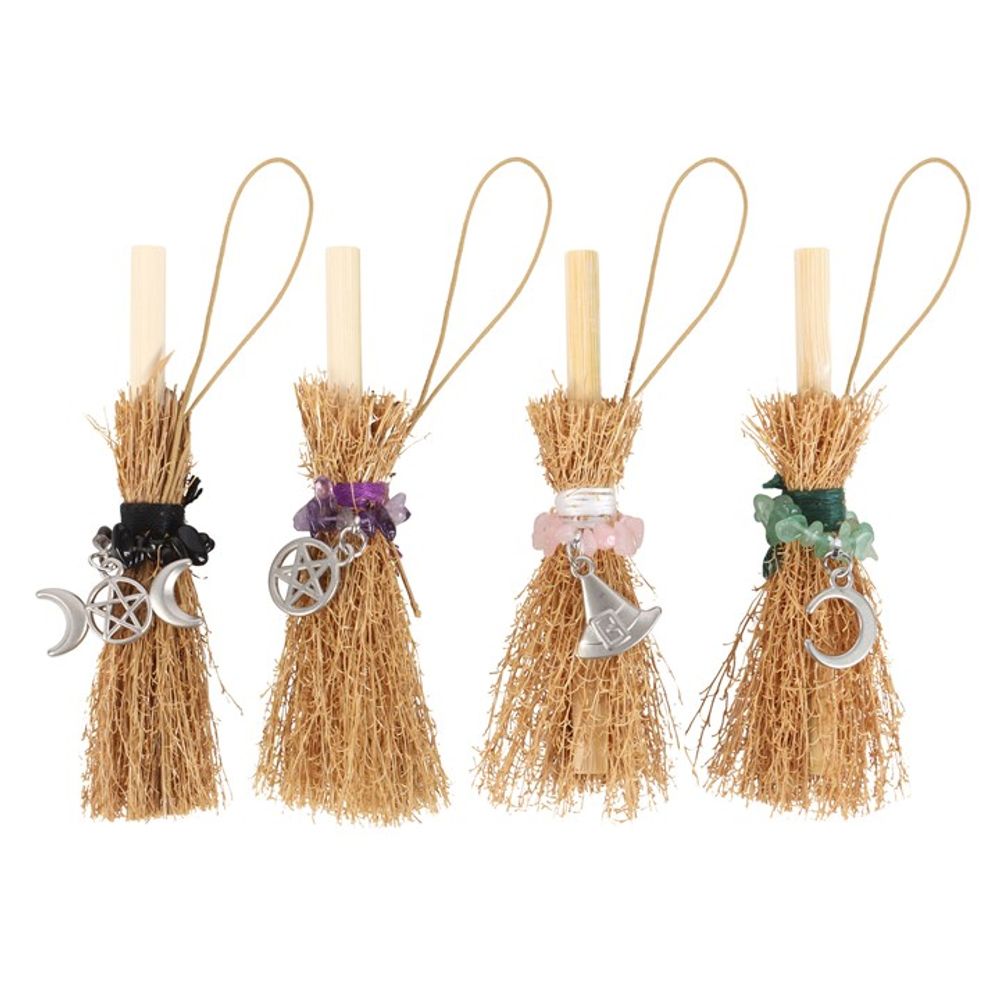 Pack of 12 Lucky Crystal Broomstick Car Charms N/A