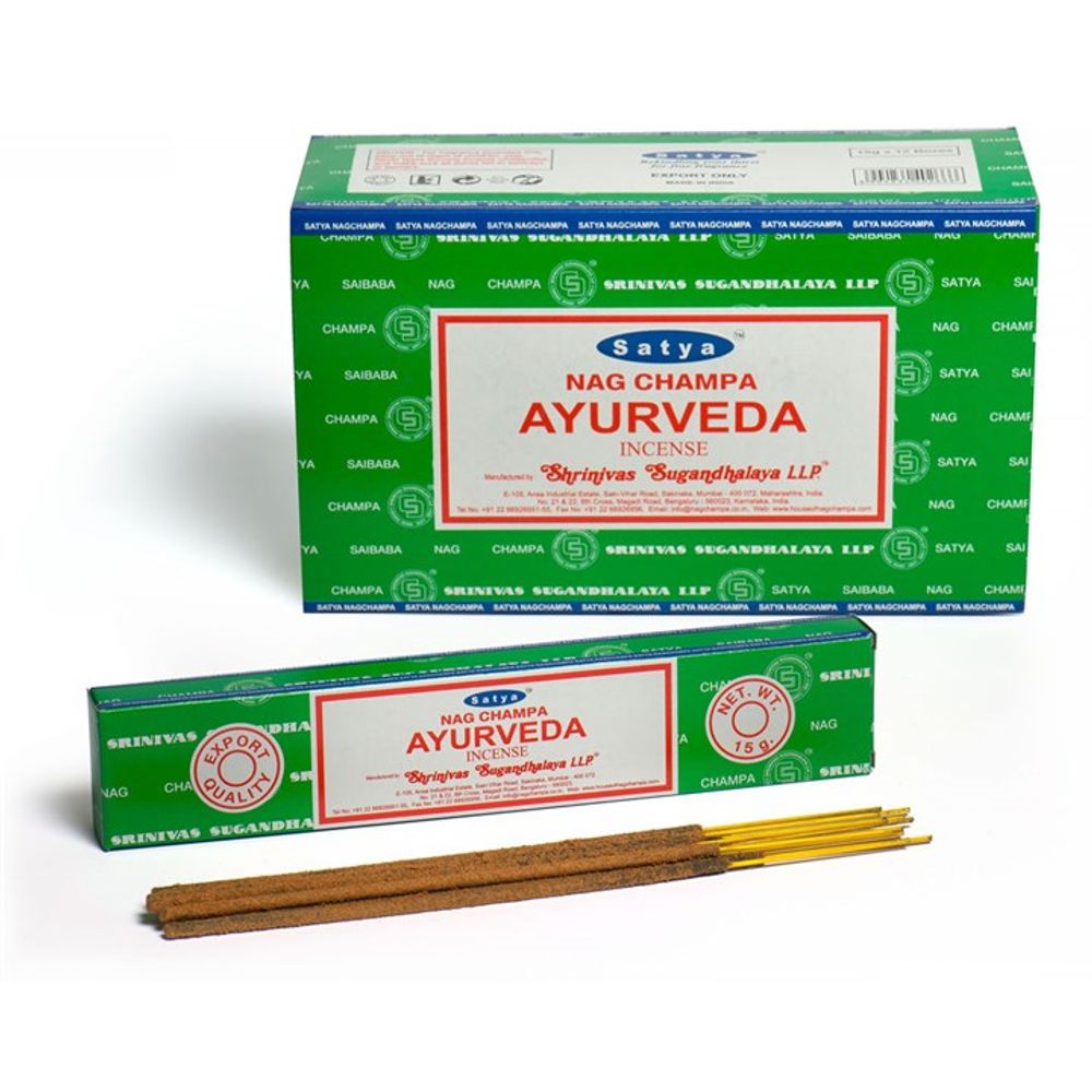 Set of 12 Packets of Ayurveda Incense Sticks by Satya N/A