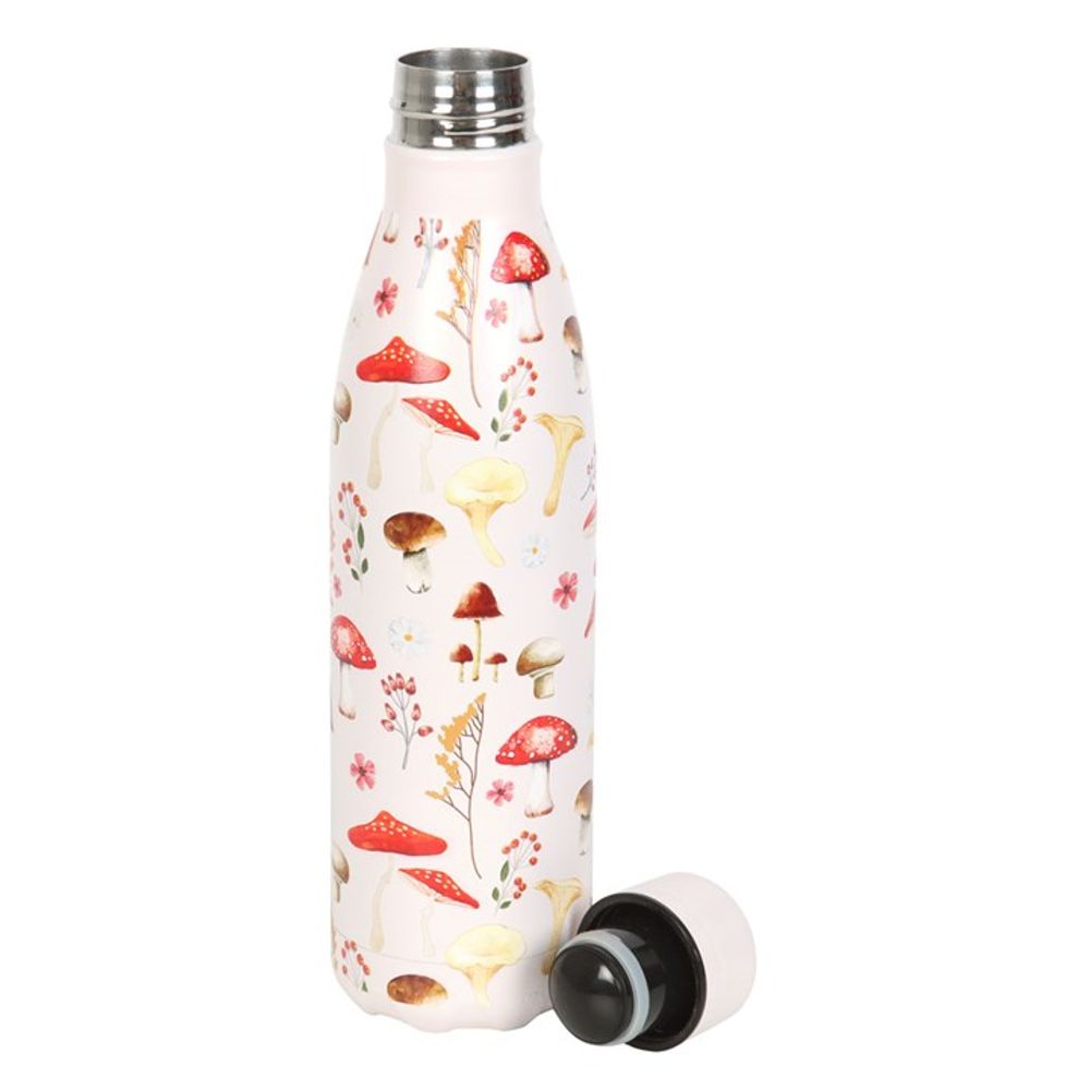 All Over Mushroom Print Metal Water Bottle N/A