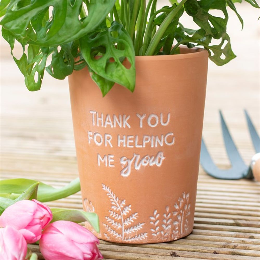 Thank You For Helping Me Grow Terracotta Plant Pot N/A