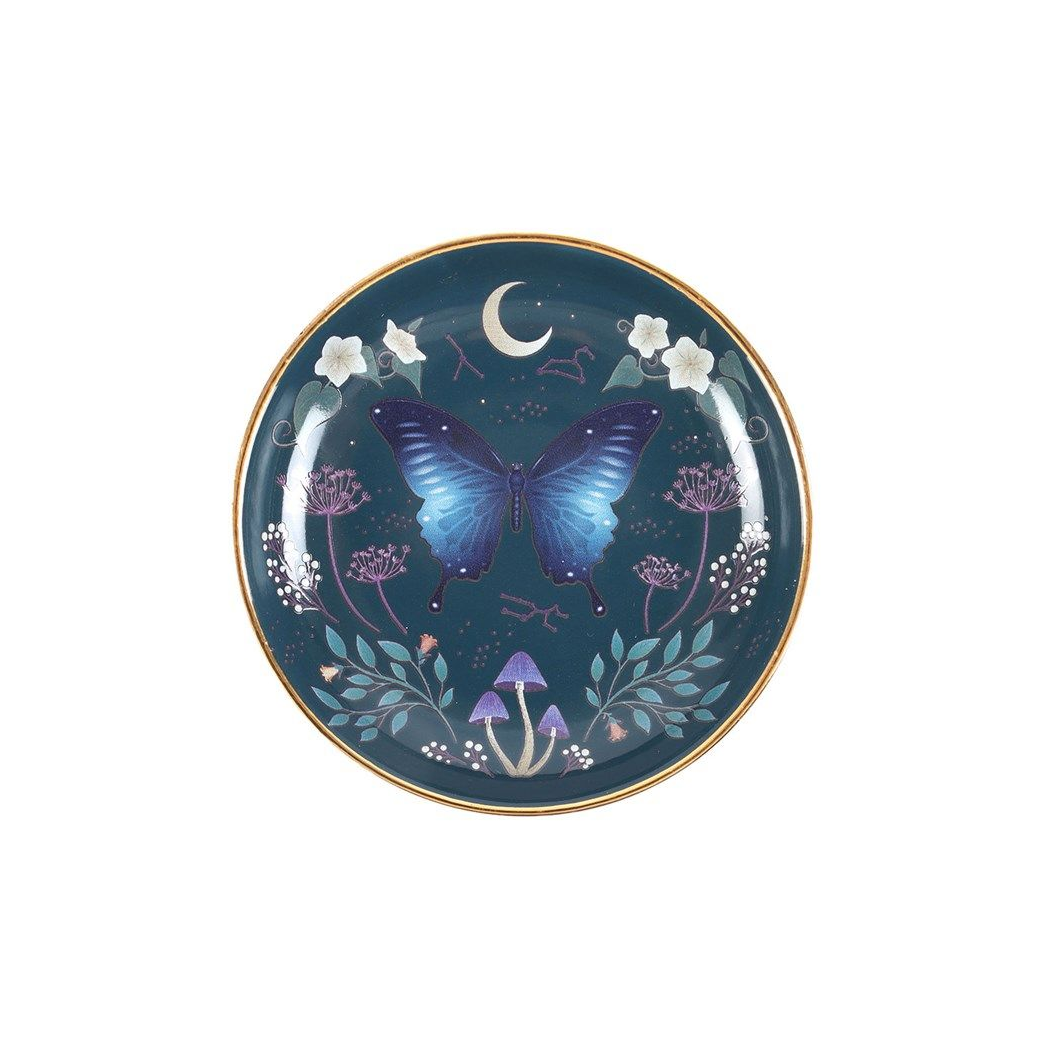 Round Midnight Moth Trinket Dish N/A