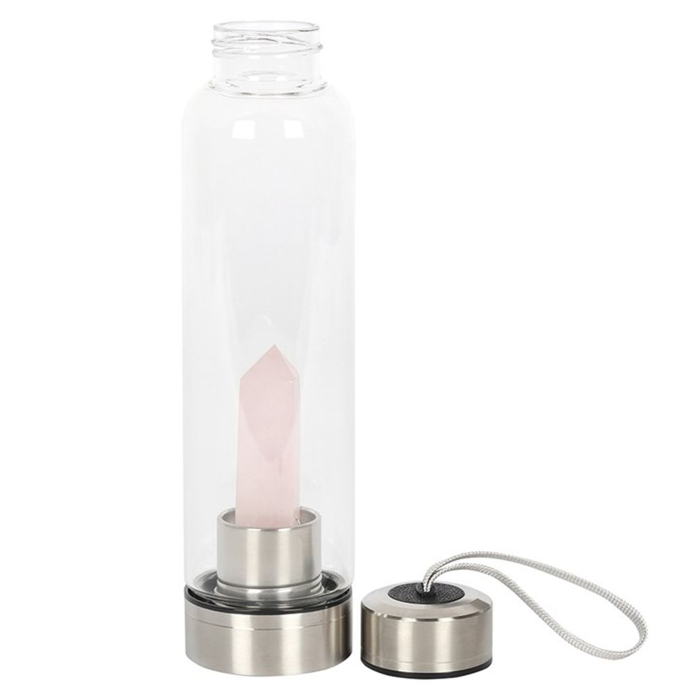 Rose Quartz Purifying Glass Water Bottle N/A