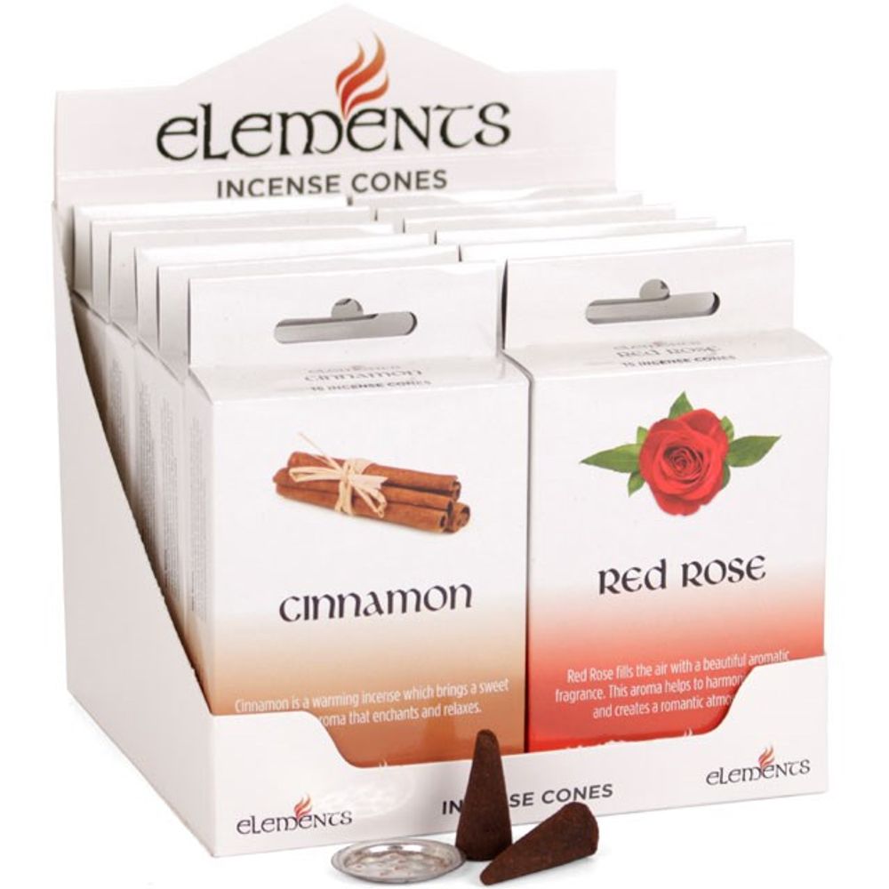 Set of 12 Packets of Elements Incense Cones Mixed Fragrances N/A