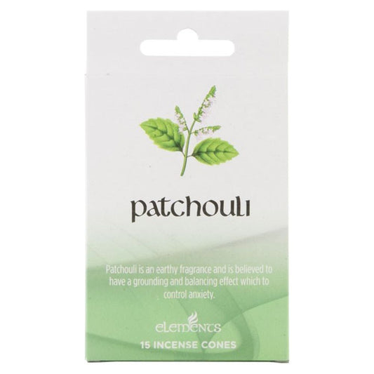 Set of 12 Packets of Elements Patchouli Incense Cones N/A