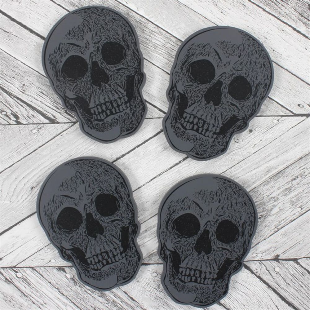 Set Of 4 Skull Coasters N/A