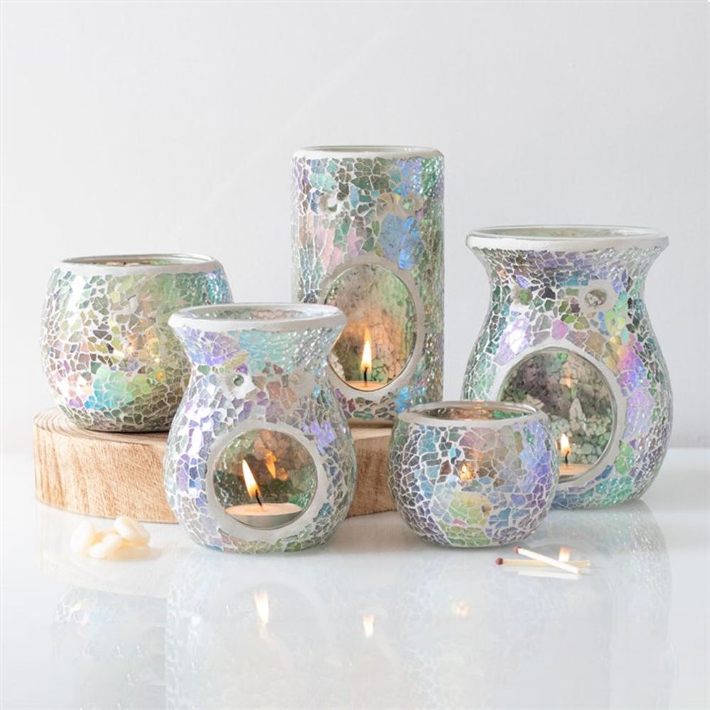 Pillar Light Blue Iridescent Crackle Oil Burner N/A