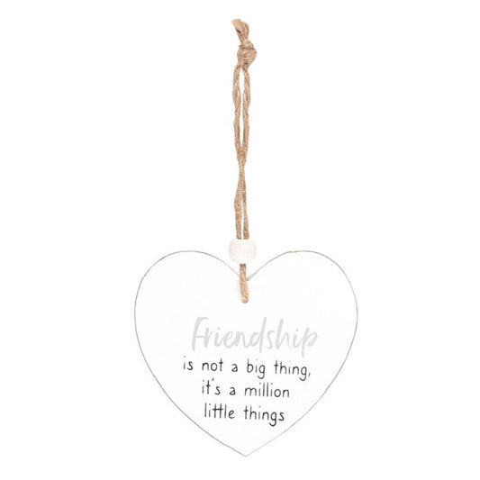 Friendship Is... Hanging Heart Sentiment Sign N/A