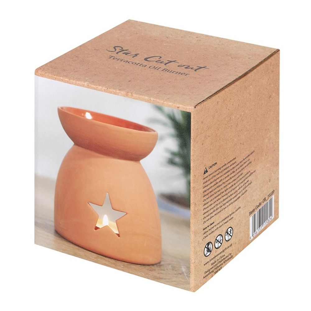 Star Cutout Terracotta Effect Oil Burner N/A