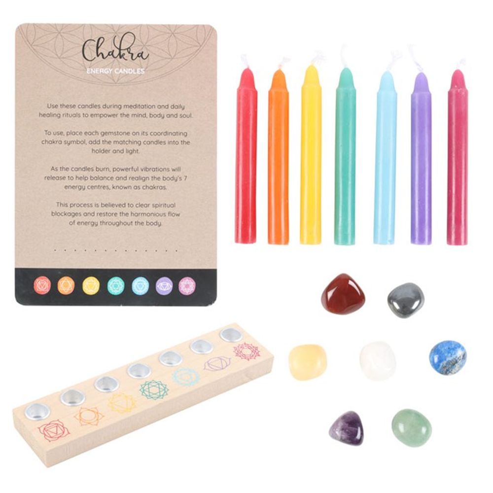 Chakra Energy Candle and Crystal Gift Set N/A