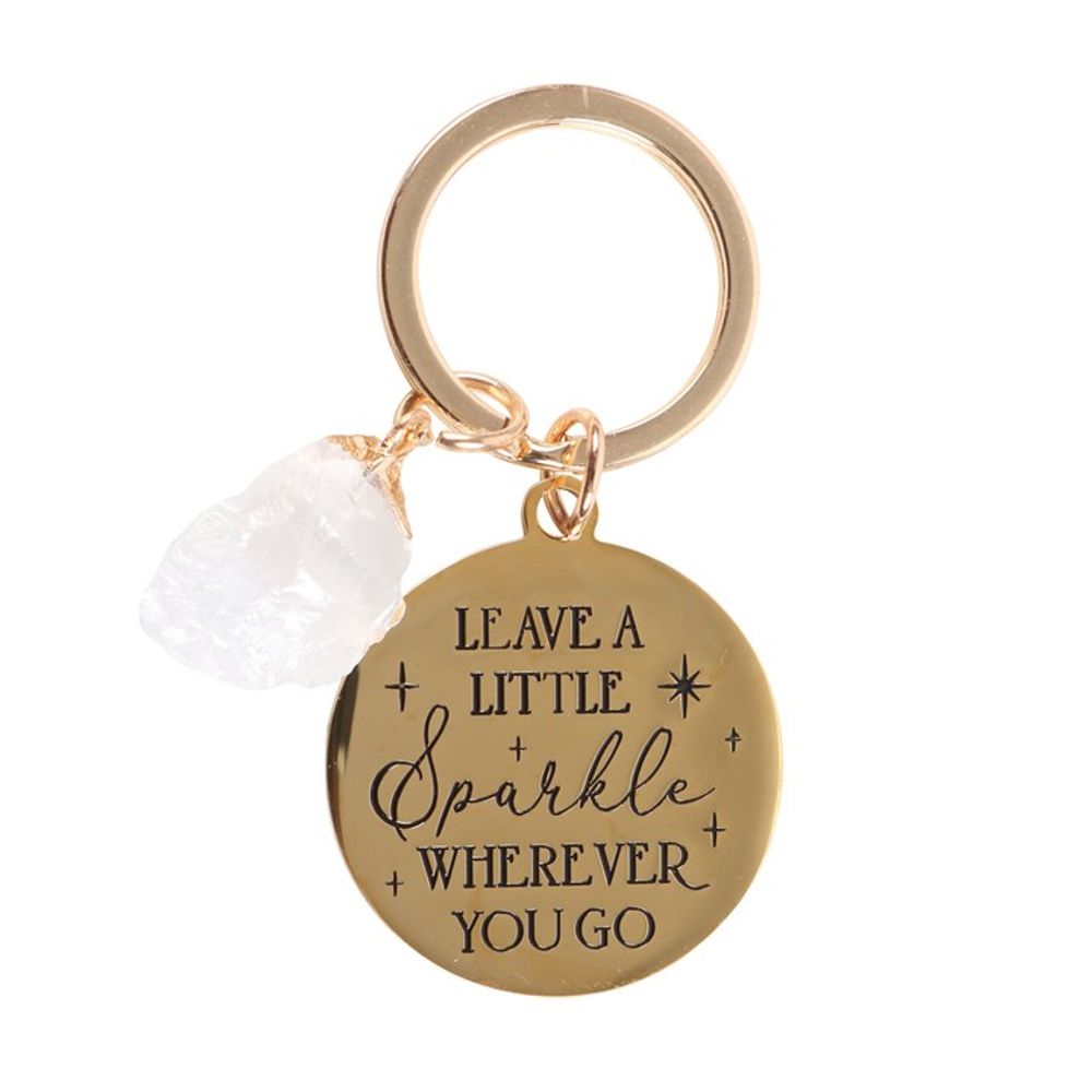 Leave a Little Sparkle Clear Quartz Crystal Keyring N/A