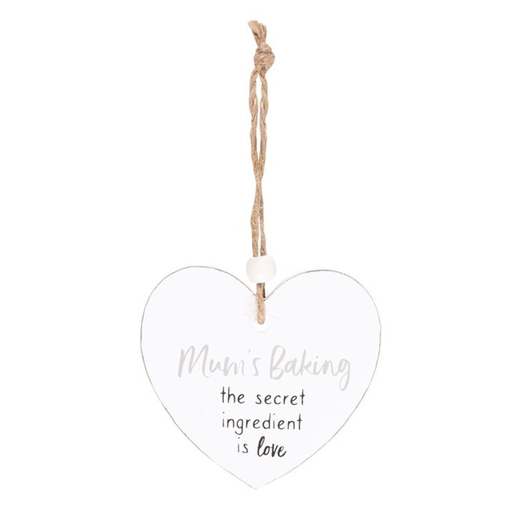 Mum's Baking Secret Ingredient Hanging Heart Sentiment Sign N/A