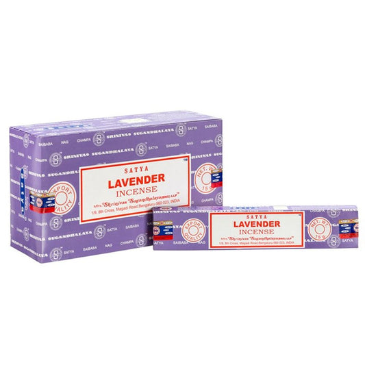 Set of 12 Packets of Lavender Incense Sticks by Satya N/A