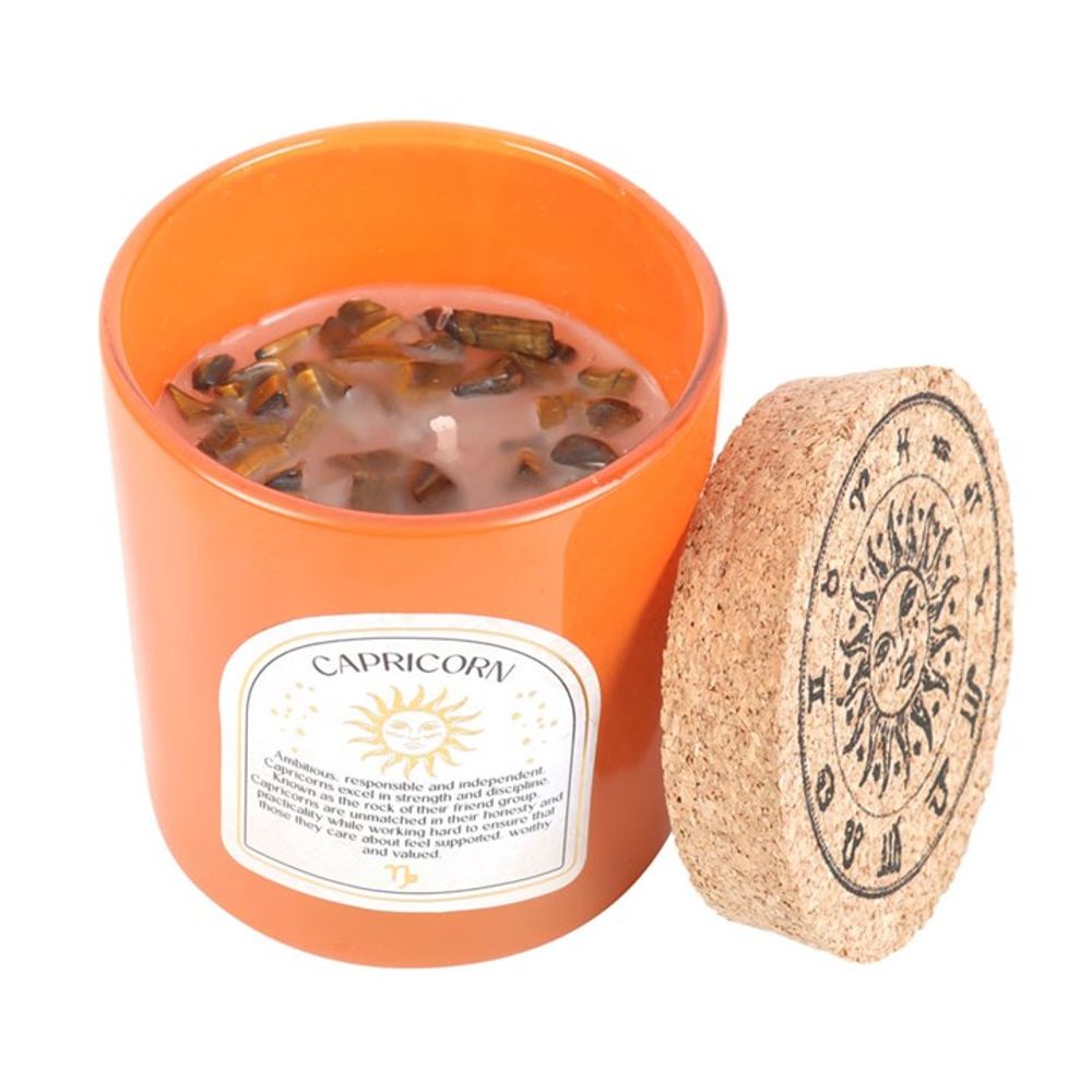 Capricorn Sandalwood & Jasmine Gemstone Zodiac Candle N/A