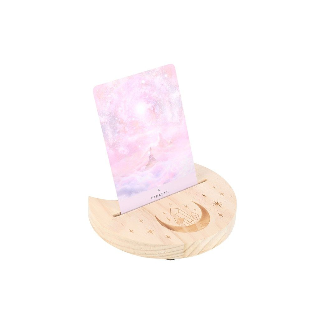 Natural Crystal Crescent Moon Tarot Card Stand N/A