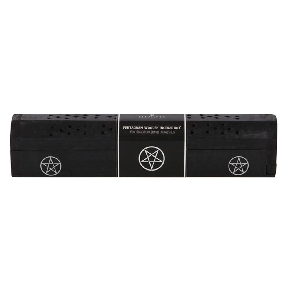 Pentagram Wooden Black Pepper Incense Box Set N/A