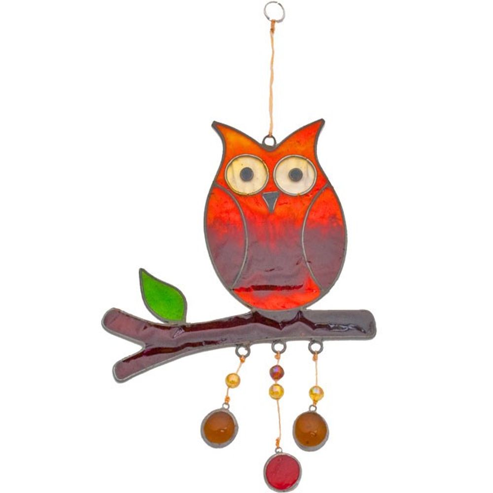 Owl On A Branch Suncatcher N/A