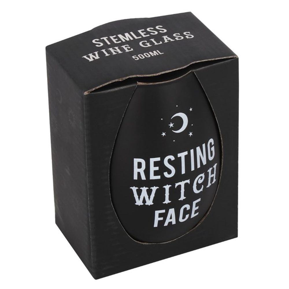 Resting Witch Face Stemless Wine Glass N/A