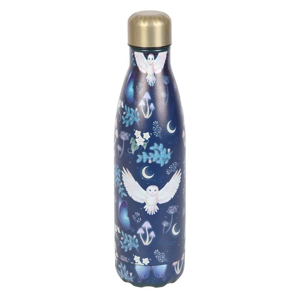 Night Flight Owl Print Metal Water Bottle N/A