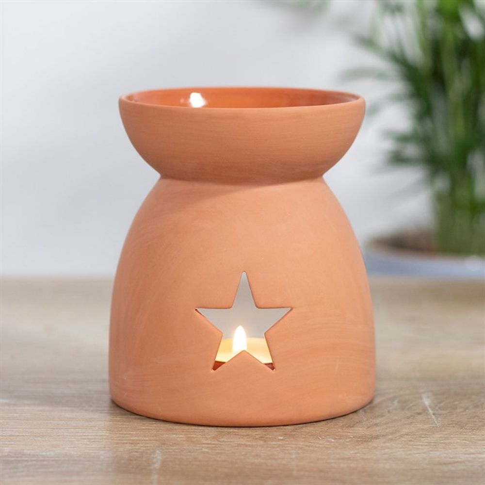 Star Cutout Terracotta Effect Oil Burner N/A