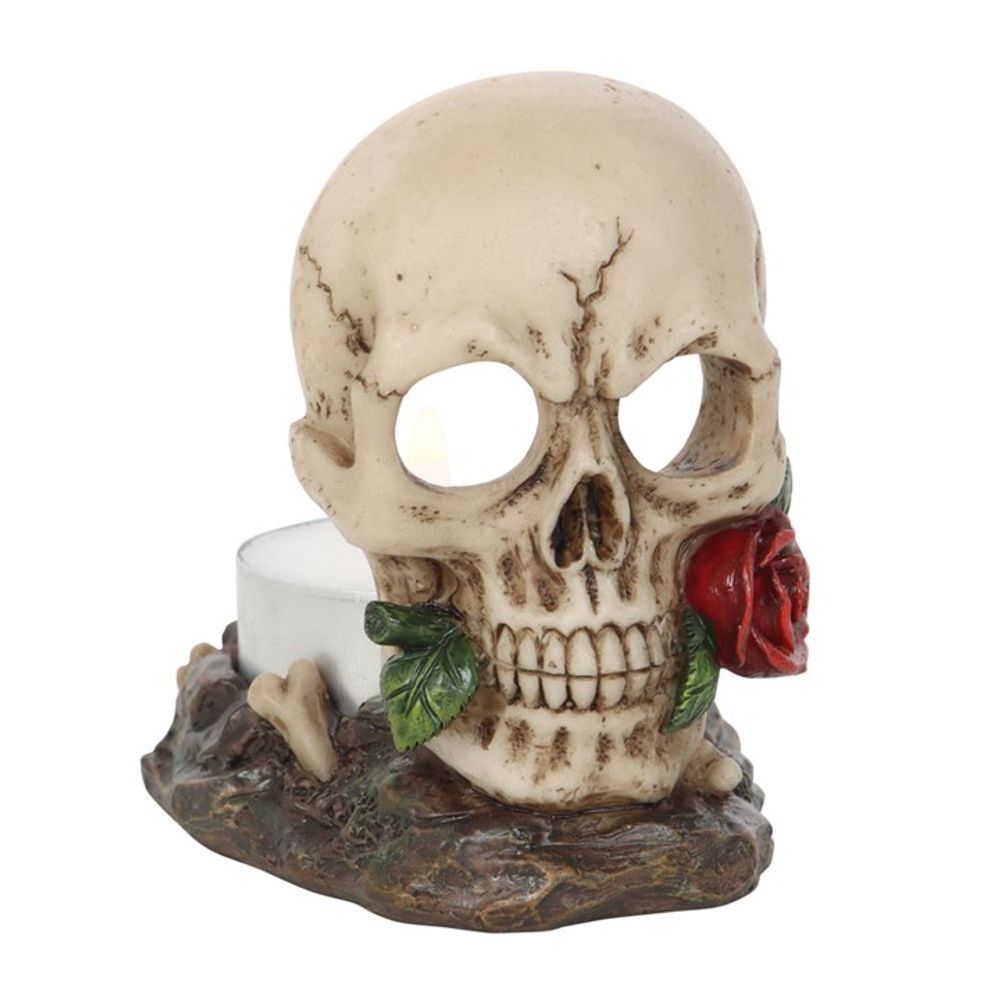 Skull Rose Tealight Holder N/A