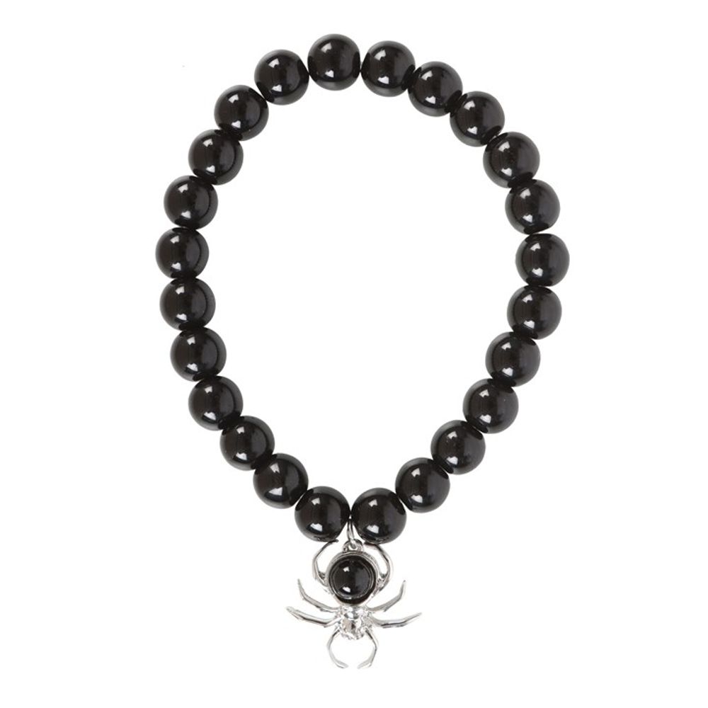 Spider Black Obsidian Beaded Bracelet N/A