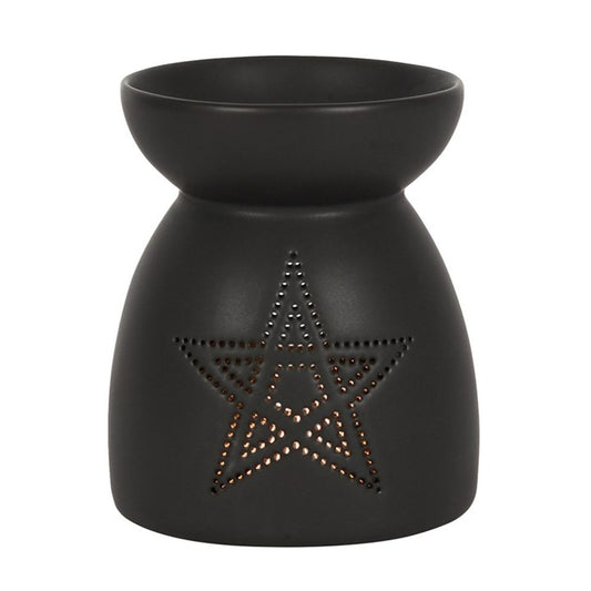 Black Pentagram Cut Out Oil Burner N/A