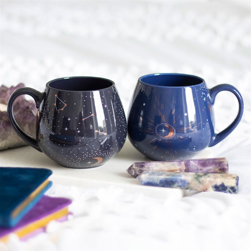 Blue Crescent Moon Rounded Mug N/A