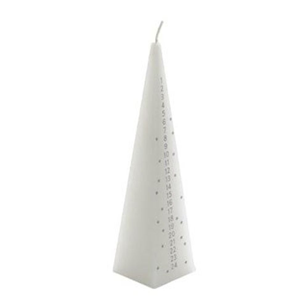 20cm White Christmas Advent Candle N/A