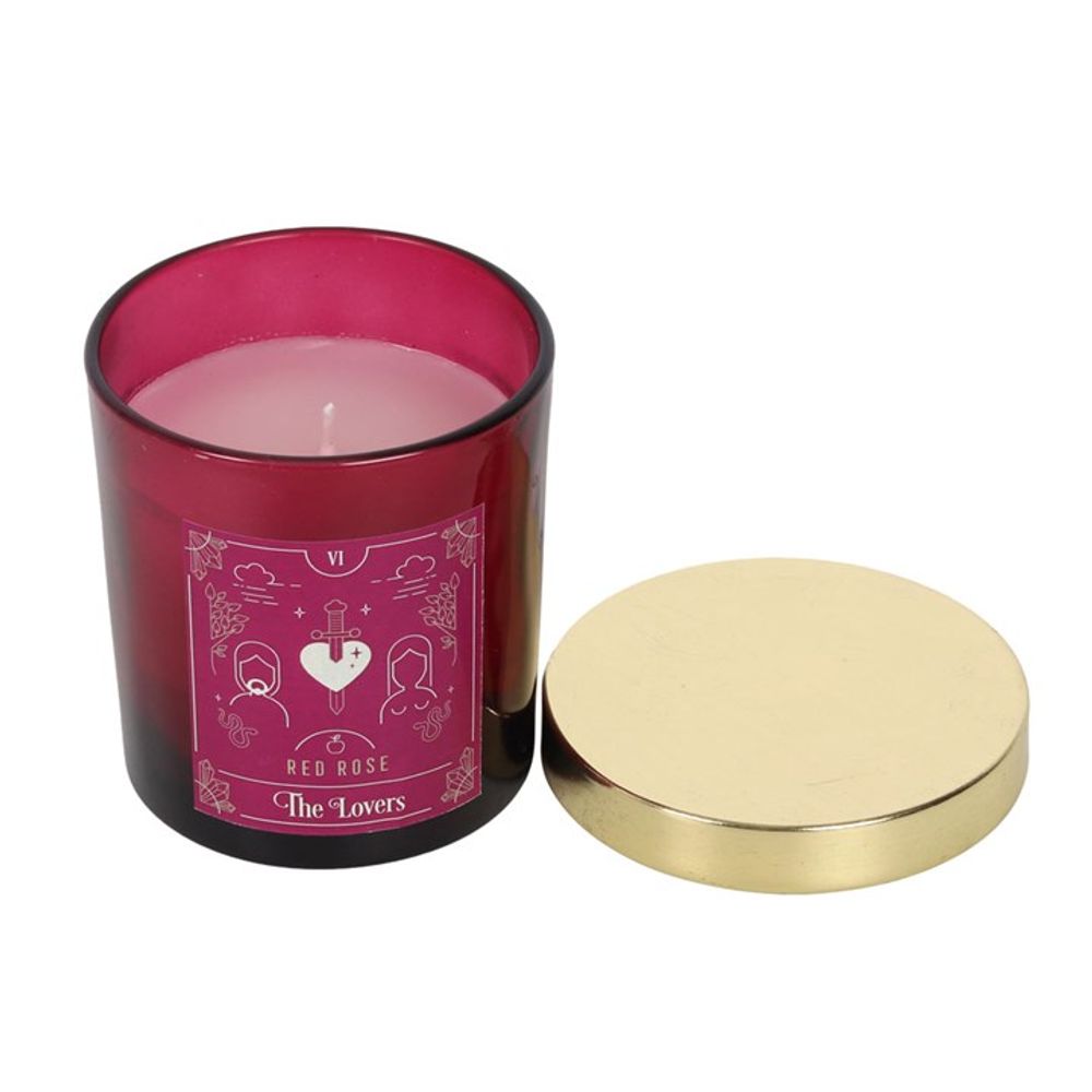 The Lovers Red Rose Tarot Candle N/A